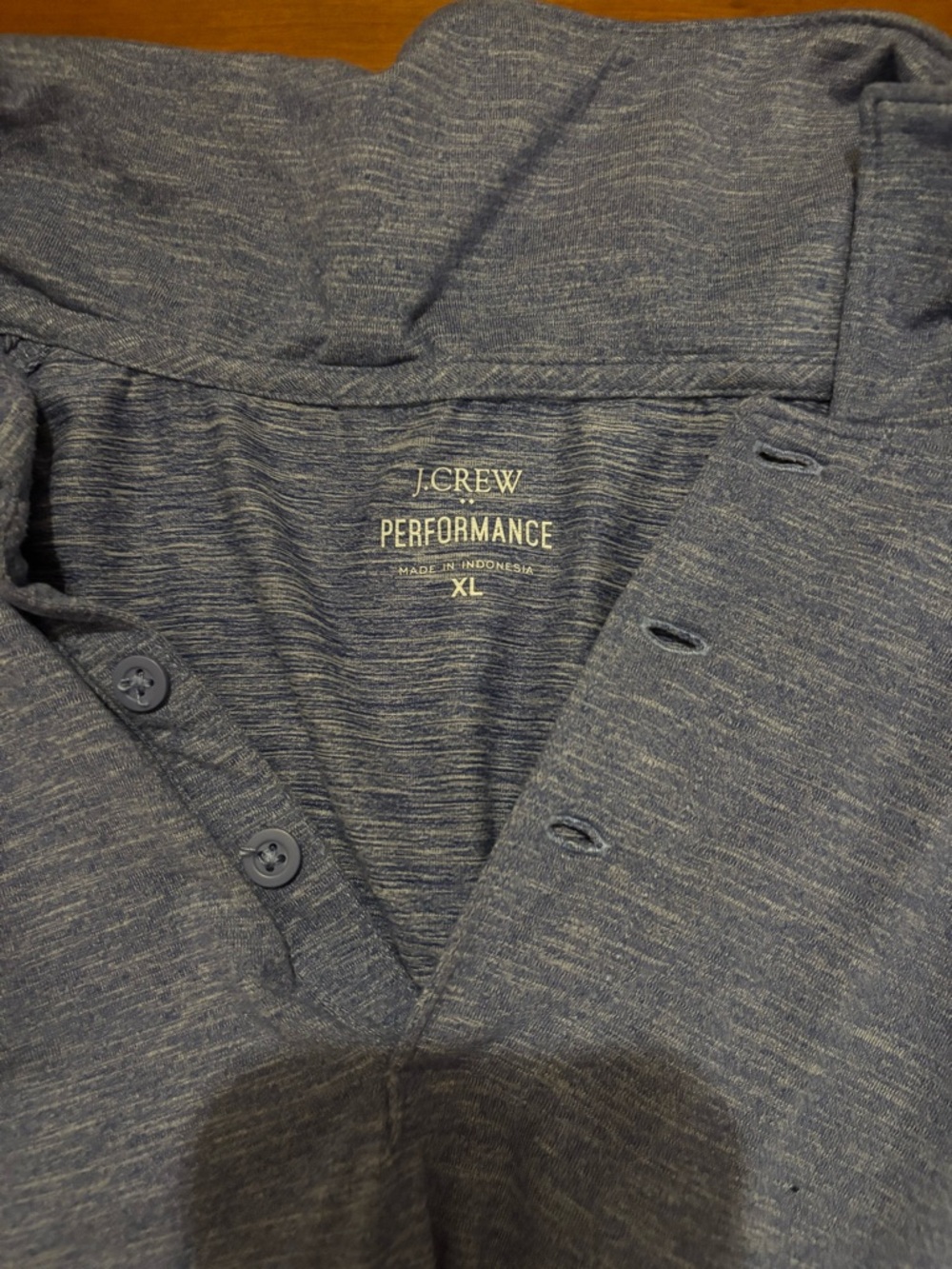 J. Crew Performance Heather Navy polo